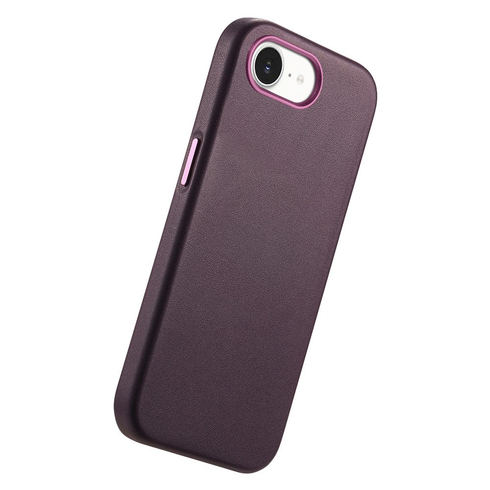 Magnetic Case For iPhone 17e  /  16e Leather+TPU Shockproof Phone Cover with Metal Buttons