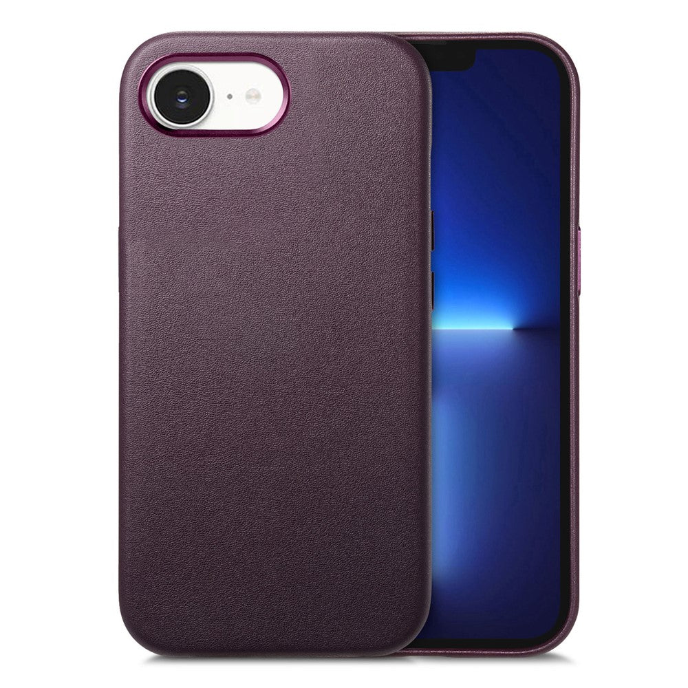 Magnetic Case For iPhone 17e  /  16e Leather+TPU Shockproof Phone Cover with Metal Buttons