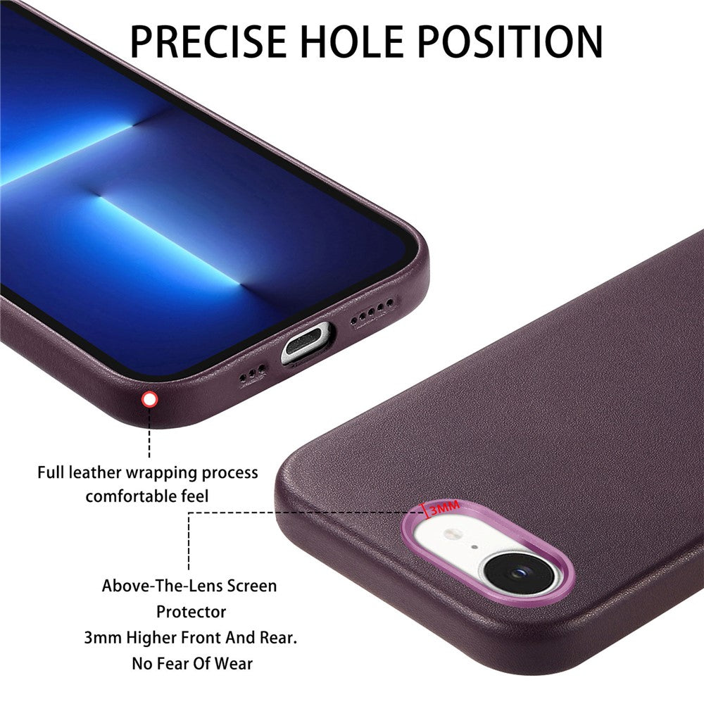 Magnetic Case For iPhone 17e  /  16e Leather+TPU Shockproof Phone Cover with Metal Buttons