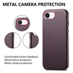 Magnetic Case For iPhone 17e  /  16e Leather+TPU Shockproof Phone Cover with Metal Buttons