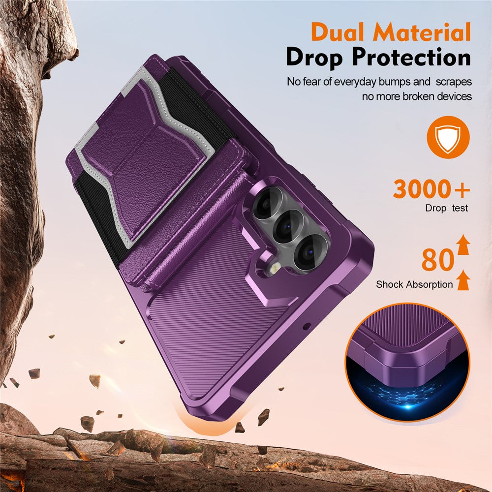 For Samsung Galaxy A15 5G / A15 4G Case Elastic Band Card Holder Leather + TPU Kickstand Phone Cover