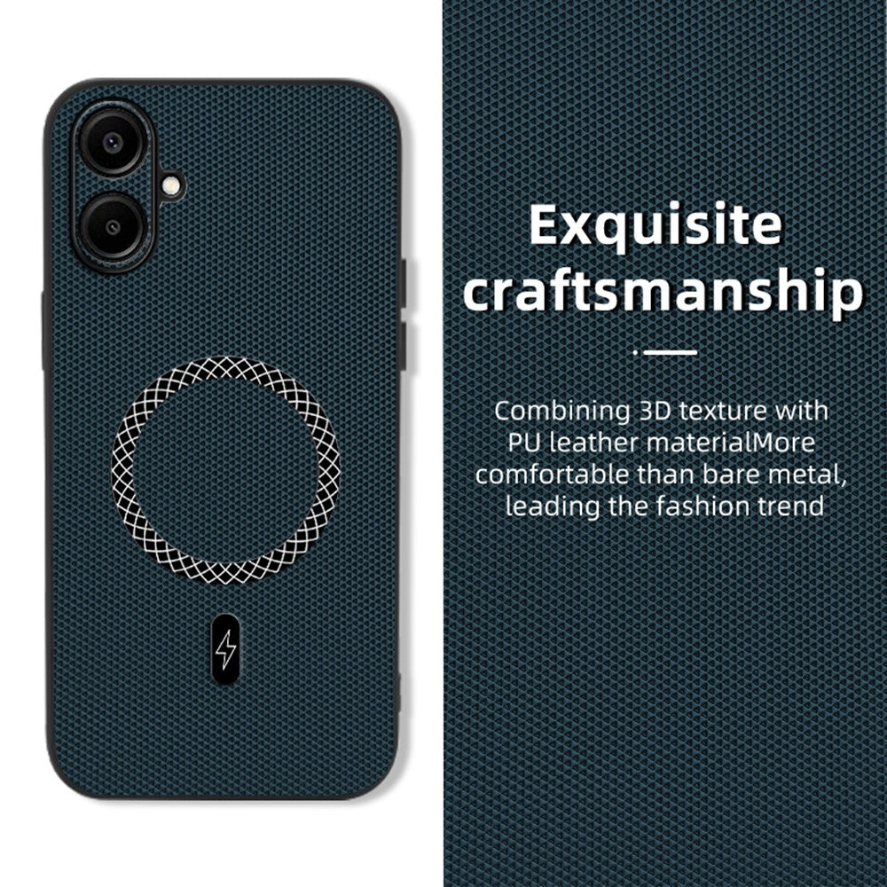 For Samsung Galaxy A06 4G Case Triangle Texture PU Leather Shockproof Ultra Thin Cover