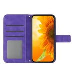 HT04 Sunflower Imprinted Phone Shell for Xiaomi Redmi Note 12 5G (Global) / (India) / (China) / Poco X5 5G , PU Leather Wallet Case Stand Function Skin-touch Phone Cover with Shoulder Strap