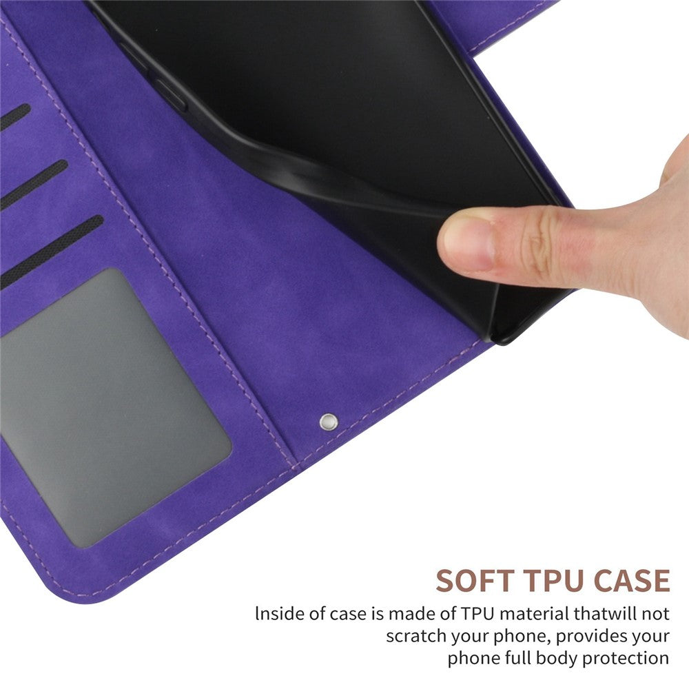 HT04 Sunflower Imprinted Phone Shell for Xiaomi Redmi Note 12 5G (Global) / (India) / (China) / Poco X5 5G , PU Leather Wallet Case Stand Function Skin-touch Phone Cover with Shoulder Strap