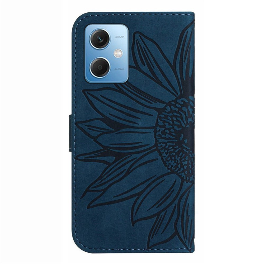 Xiaomi Redmi Note 12 5G (Global) / (Indien) / (Kina) / Poco X5 5G HT04 Flipfodral, Stötdämpande Solrostryckt Plånbok med Beröringsfri Touch PU-läder Stativ Magnetiskt mobilfodral med Handrem