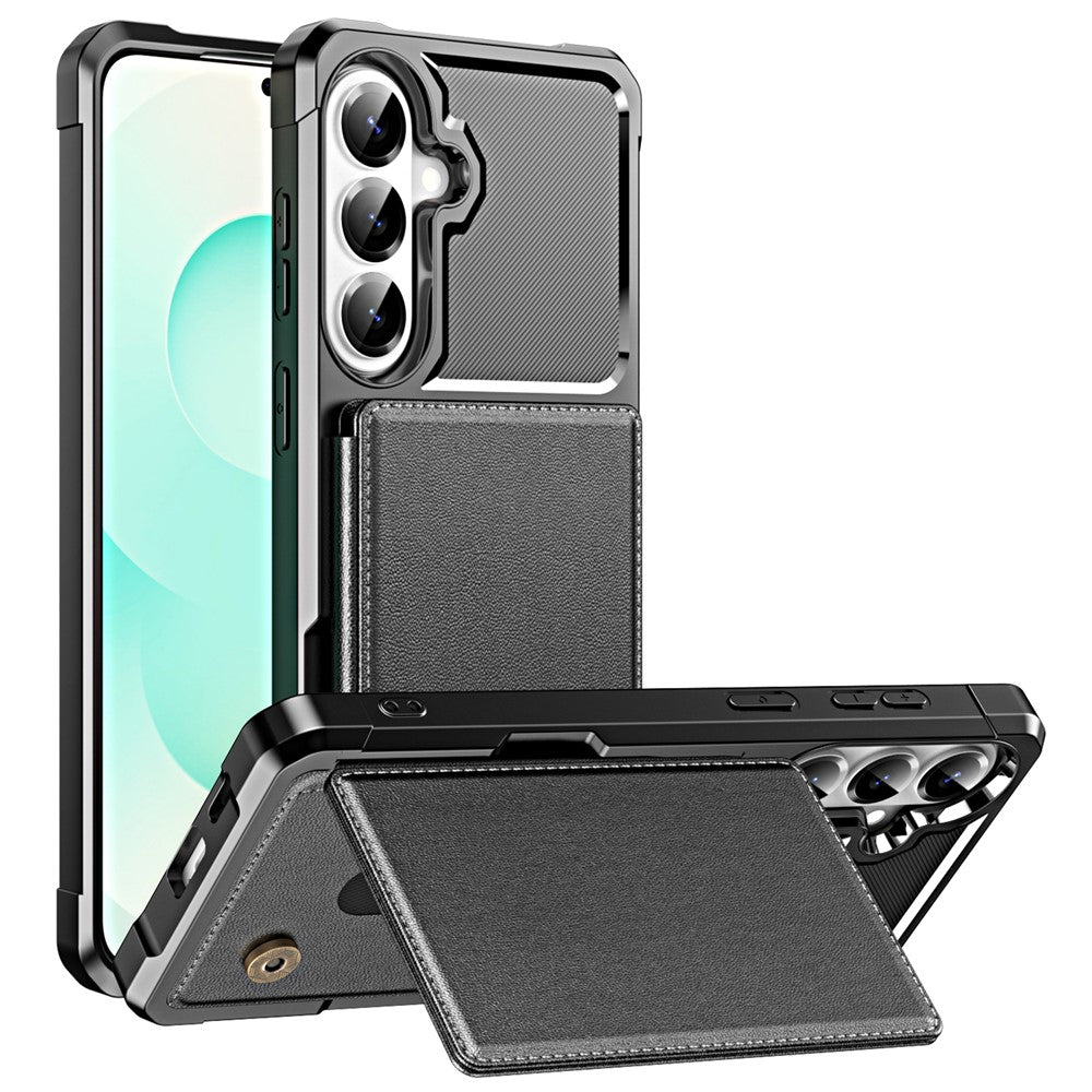 Case For Samsung Galaxy A18 5G / A18 4G / A26 5G / M17 5G / F17 5G / A17 5G / A17 4G Card Slot Kickstand Leather + TPU Reinforced Corner Phone Cover