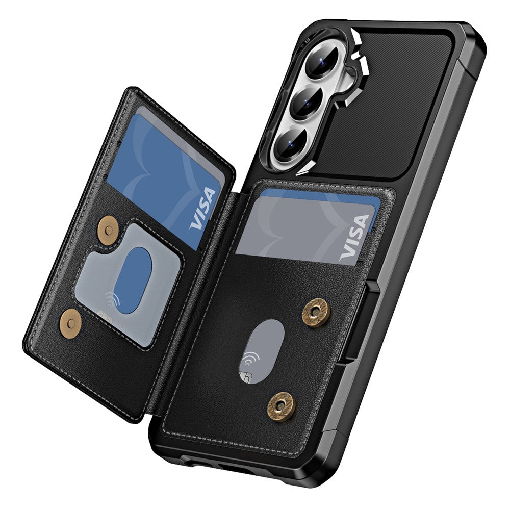 Case For Samsung Galaxy A18 5G / A18 4G / A26 5G / M17 5G / F17 5G / A17 5G / A17 4G Card Slot Kickstand Leather + TPU Reinforced Corner Phone Cover