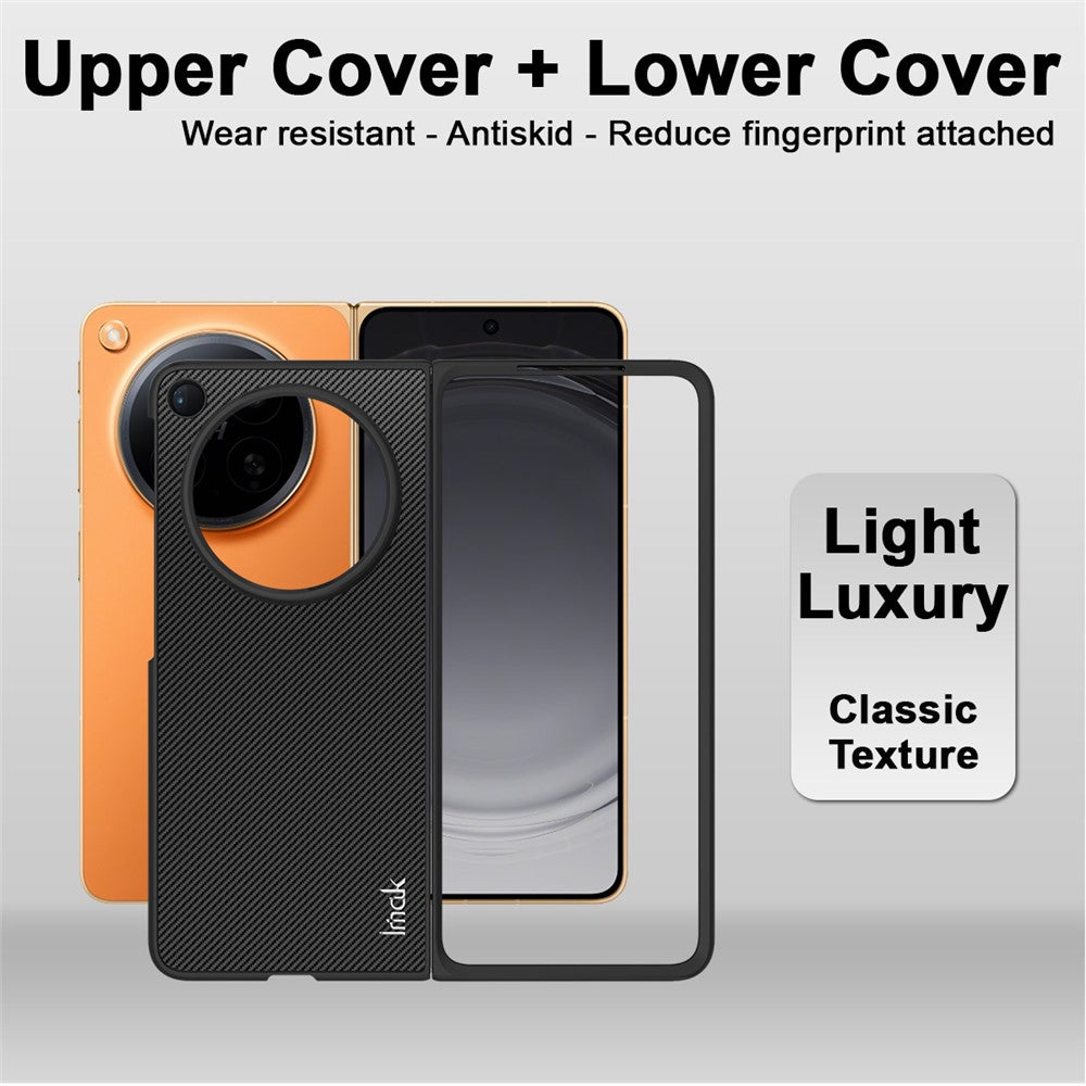 IMAK Ruiyi Series for Oppo Find N6 5G Case Carbon Fiber Texture Leather + PC Phone Cover