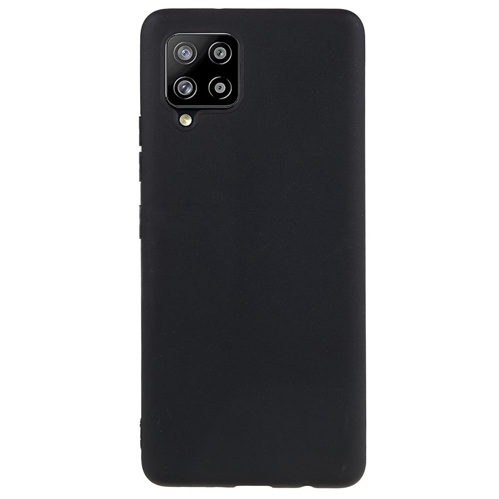 For Samsung Galaxy A42 5G Anti-scratch Slim Fit Cell Phone Cover Black Matte Flexible TPU Case