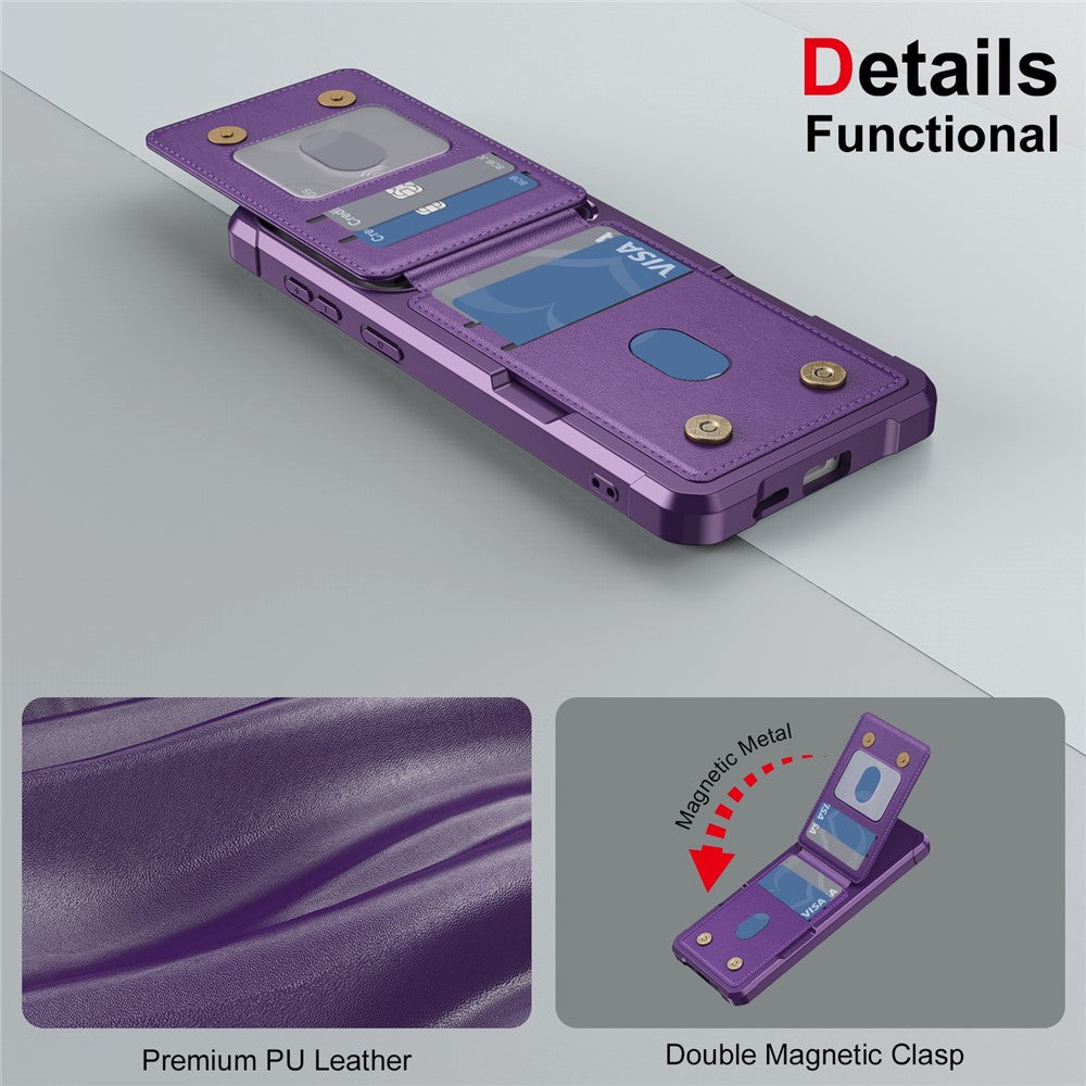 Til Samsung Galaxy A37 5G etui med kortlomme, støttefod, PU-læder + TPU-telefoncover