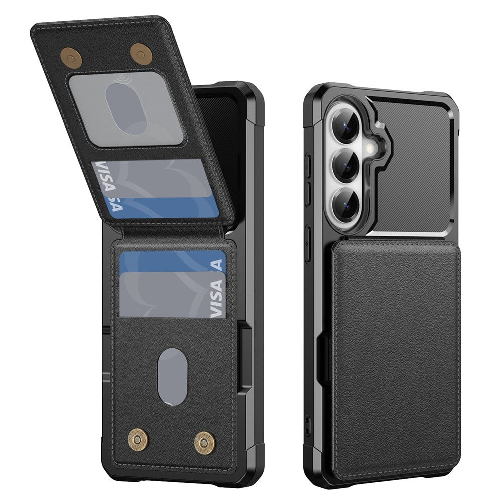Til Samsung Galaxy A37 5G etui med kortlomme, støttefod, PU-læder + TPU-telefoncover