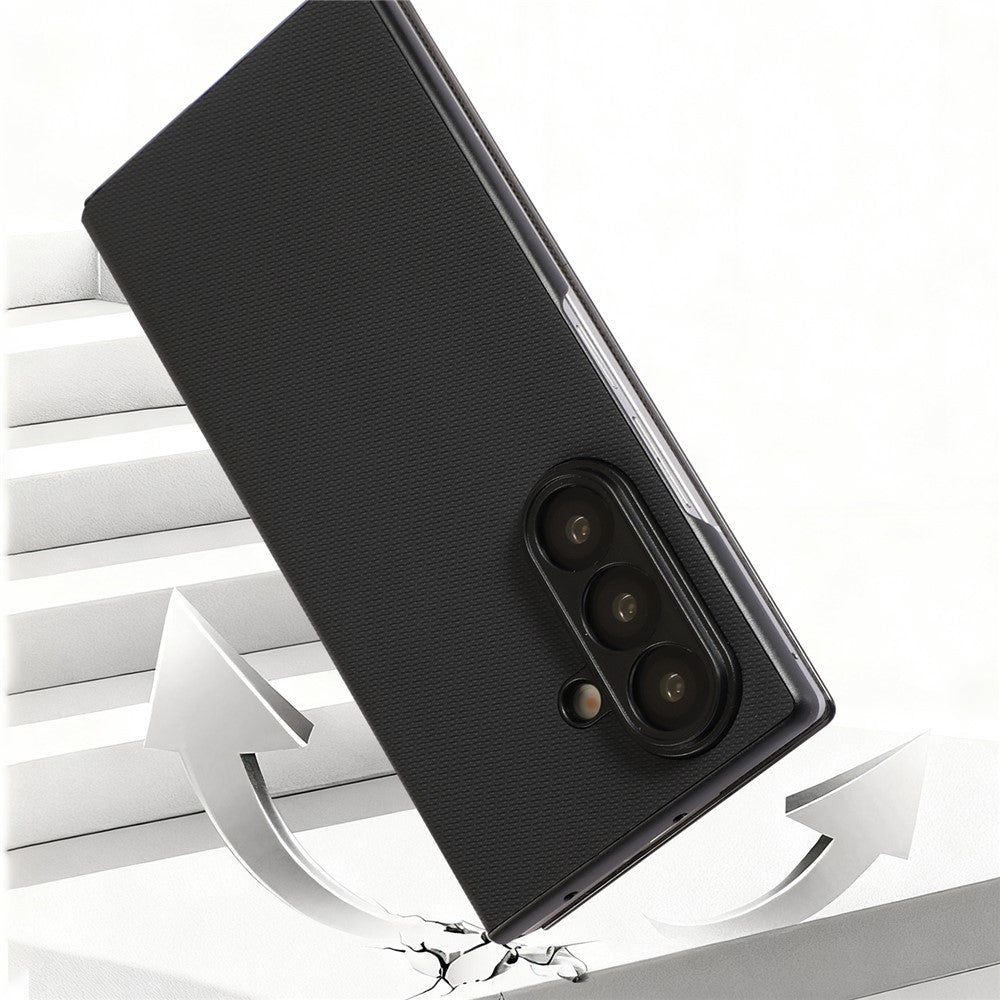 For Samsung Galaxy Z Fold7 5G Magnetic Phone Case PC + Technical Fabric Texture Wallet Flip Cover