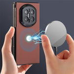 For Huawei Mate X7 Magnetic Phone Case PC + Technical Fabric Texture Wallet Flip Cover