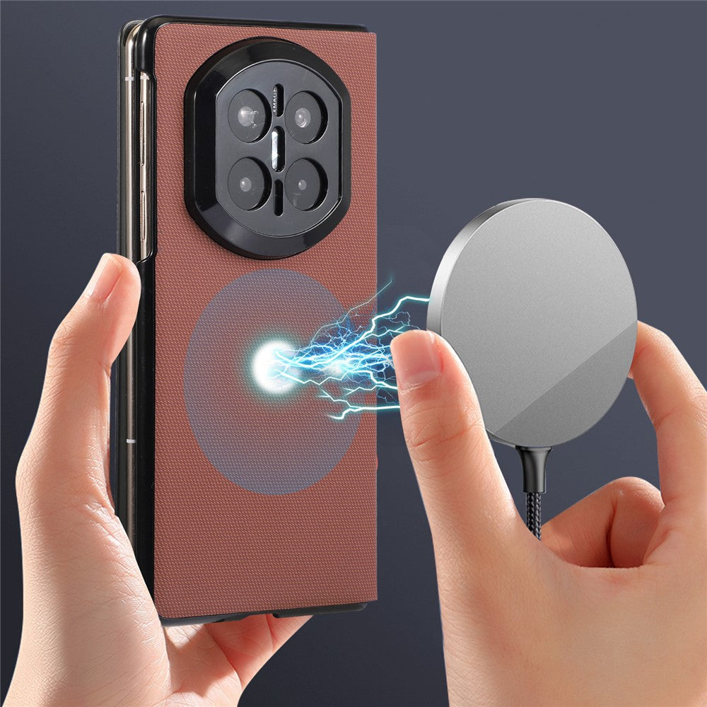 For Huawei Mate X7 Magnetic Phone Case PC + Technical Fabric Texture Wallet Flip Cover