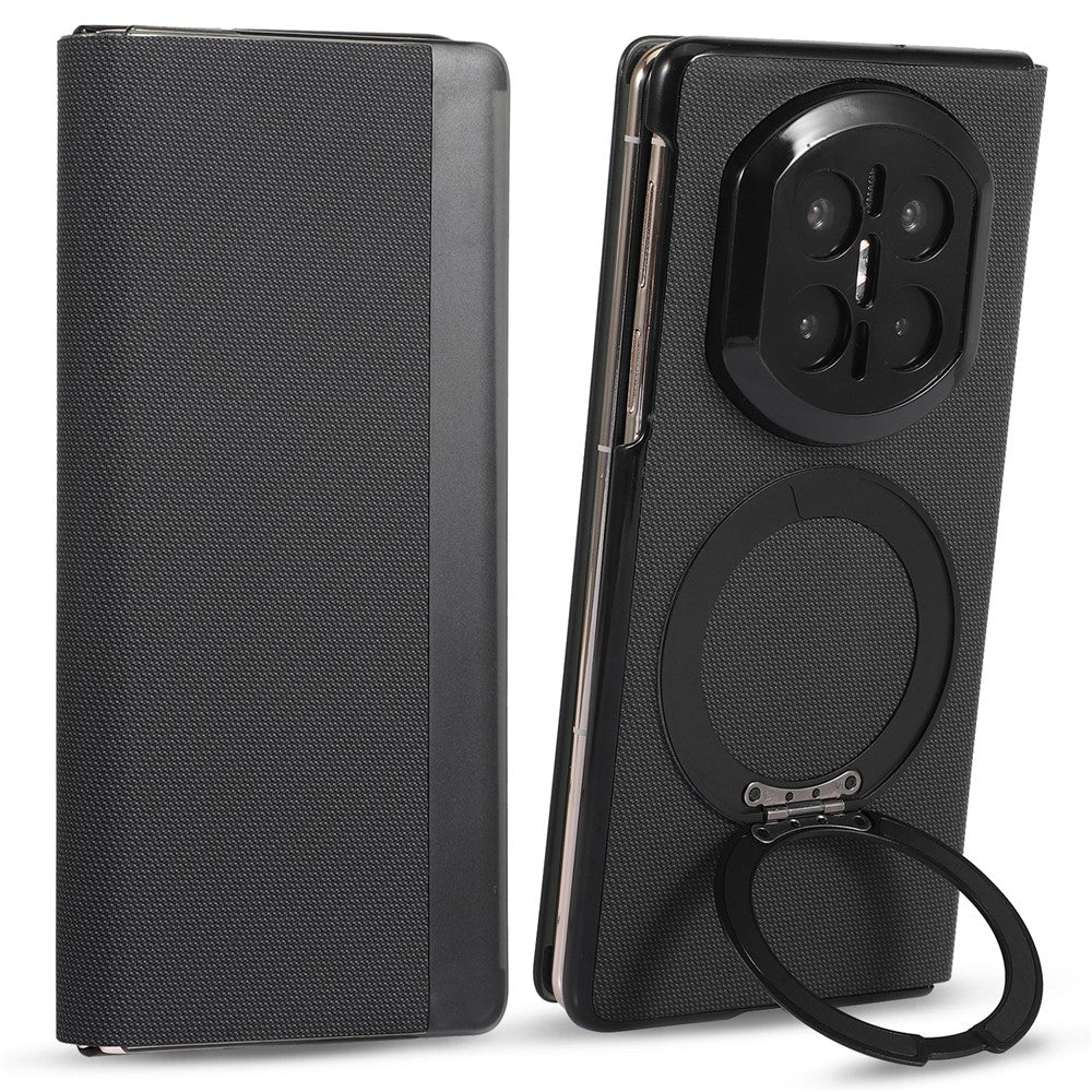 For Huawei Mate X7 Magnetic Case with 360° Rotating Ring Kickstand PC + Technical Fabric Cover