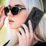 For Huawei Mate X7 Magnetic Case with 360° Rotating Ring Kickstand PC + Technical Fabric Cover