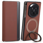 For Huawei Mate X7 Magnetic Case with 360° Rotating Ring Kickstand PC + Technical Fabric Cover