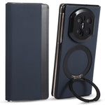 For Huawei Mate X7 Magnetic Case with 360° Rotating Ring Kickstand PC + Technical Fabric Cover