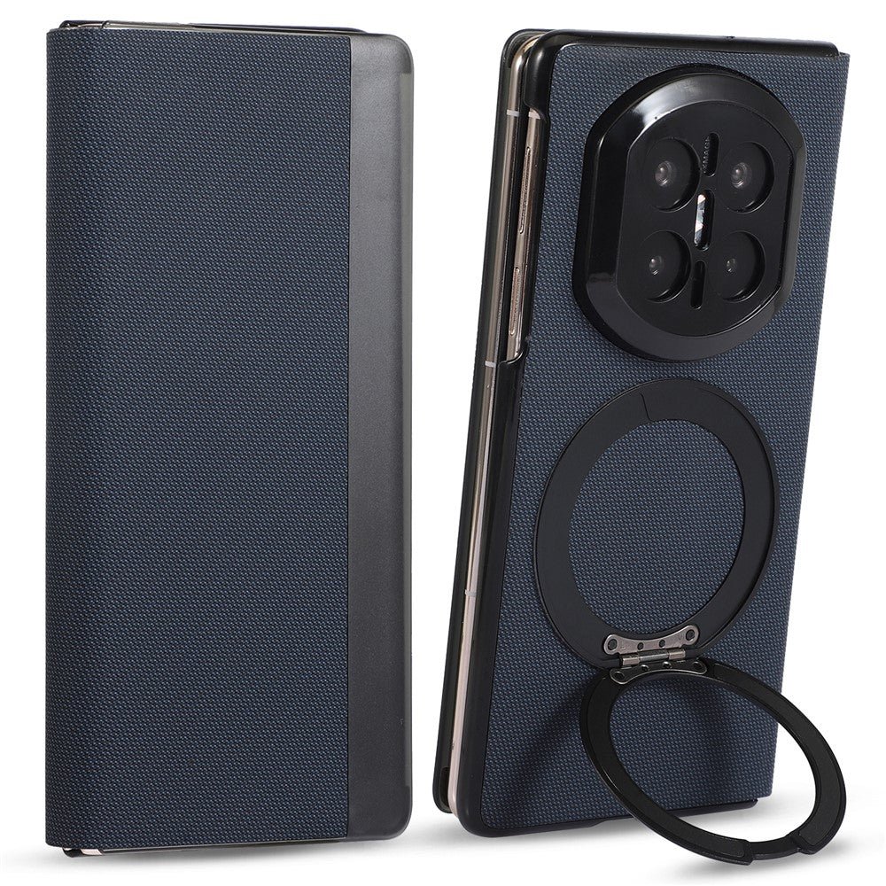 For Huawei Mate X7 Magnetic Case with 360° Rotating Ring Kickstand PC + Technical Fabric Cover