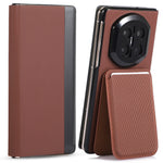 For Huawei Mate X7 Magnetic Case with Detachable Card Holder Kickstand PC Tech Fabric Flip Cover