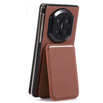 For Huawei Mate X7 Magnetic Case with Detachable Card Holder Kickstand PC Tech Fabric Flip Cover