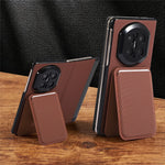 For Huawei Mate X7 Magnetic Case with Detachable Card Holder Kickstand PC Tech Fabric Flip Cover