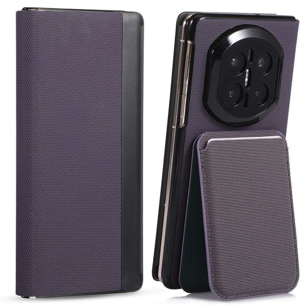 For Huawei Mate X7 Magnetic Case with Detachable Card Holder Kickstand PC Tech Fabric Flip Cover