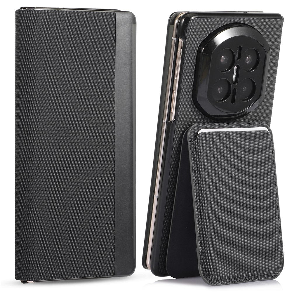 For Huawei Mate X7 Magnetic Case with Detachable Card Holder Kickstand PC Tech Fabric Flip Cover