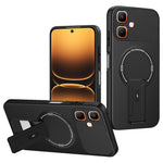 For Infinix Smart 20 4G Phone Case Carbon Fiber Texture PC + TPU Phone Cover with Kickstand