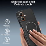 For Infinix Smart 20 4G Phone Case Carbon Fiber Texture PC + TPU Phone Cover with Kickstand