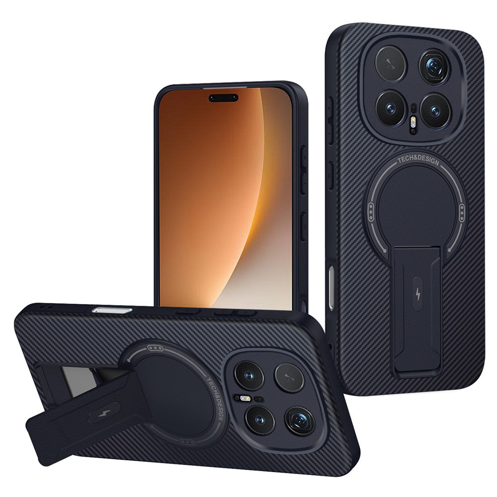 For Honor Magic8 Pro 5G Phone Case Carbon Fiber Texture PC + TPU Phone Cover with Kickstand