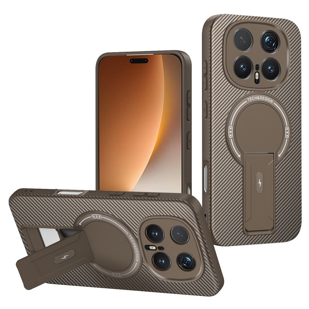 For Honor Magic8 Pro 5G Phone Case Carbon Fiber Texture PC + TPU Phone Cover with Kickstand