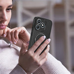 For Honor X8d 4G Telefoncover Kulfibertekstur PC + TPU Telefoncover med Støttefod