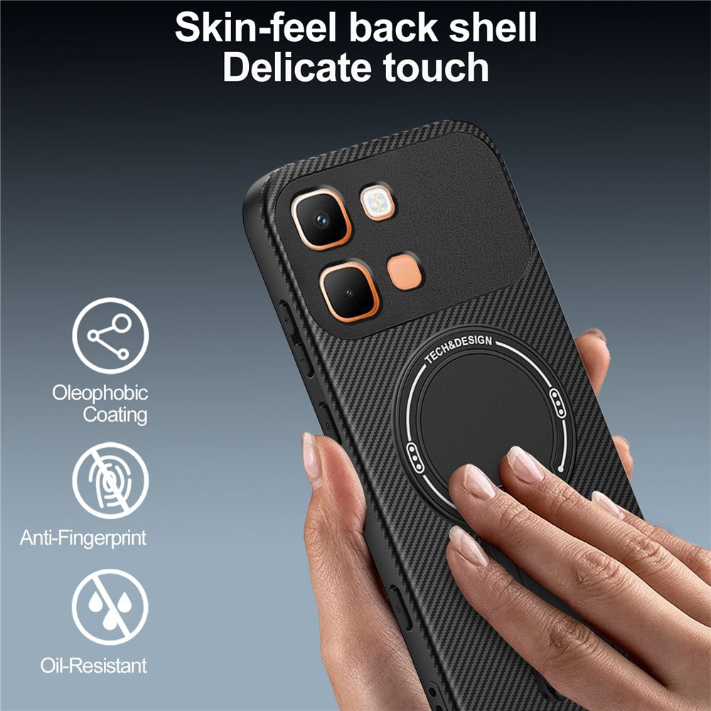 For Infinix Note Edge 5G Phone Case Carbon Fiber Texture PC + TPU Phone Cover with Kickstand