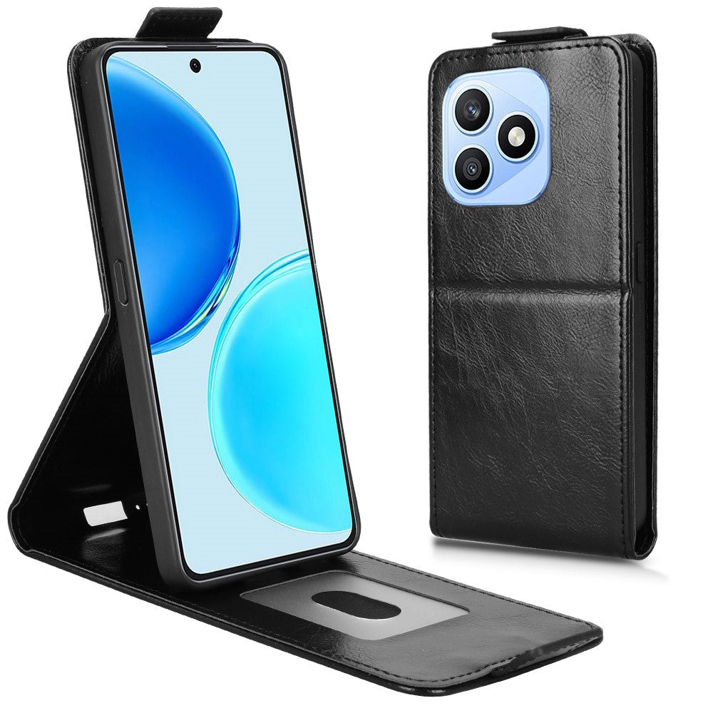 For Honor X8d 4G Stand Case Magnetic Clasp Vertical Flip Leather Phone Cover with Card Holder