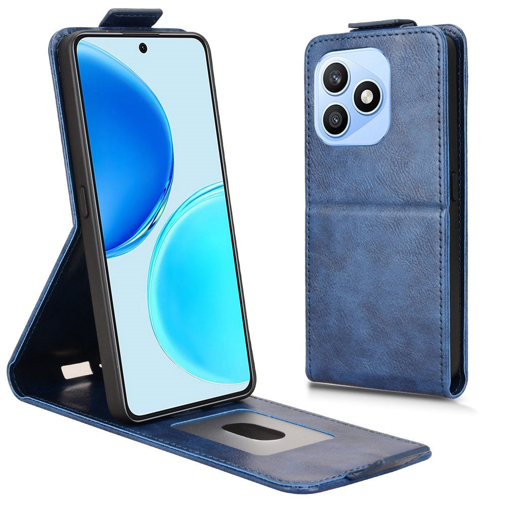For Honor X8d 4G Stand Case Magnetic Clasp Vertical Flip Leather Phone Cover with Card Holder