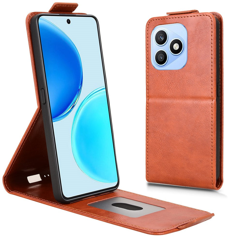 For Honor X8d 4G Stand Case Magnetic Clasp Vertical Flip Leather Phone Cover with Card Holder