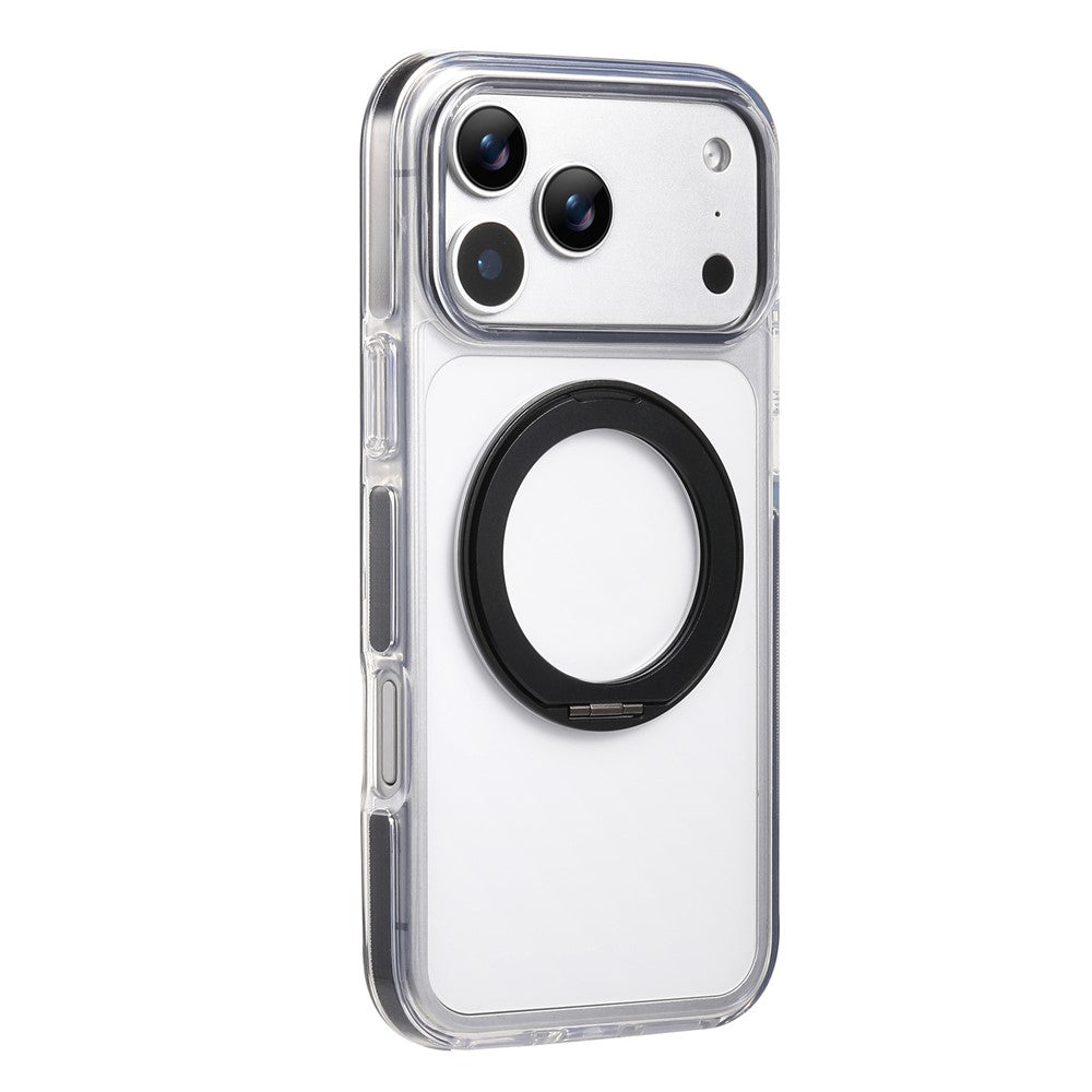 Til iPhone 18 Pro / 17 Pro Magnetisk telefoncover med 360° drejelig ring kickstand PC TPU Hybrid Stødsikkert cover