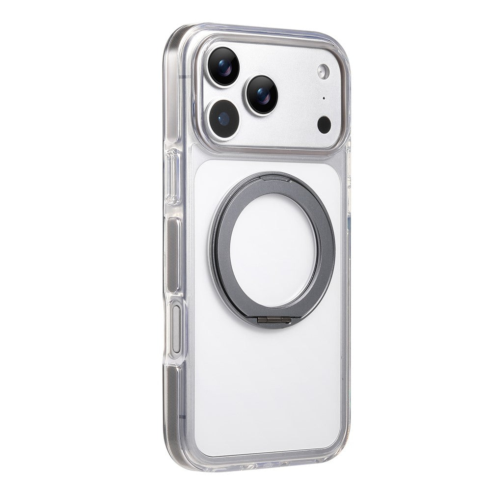 Til iPhone 18 Pro / 17 Pro Magnetisk telefoncover med 360° drejelig ring kickstand PC TPU Hybrid Stødsikkert cover