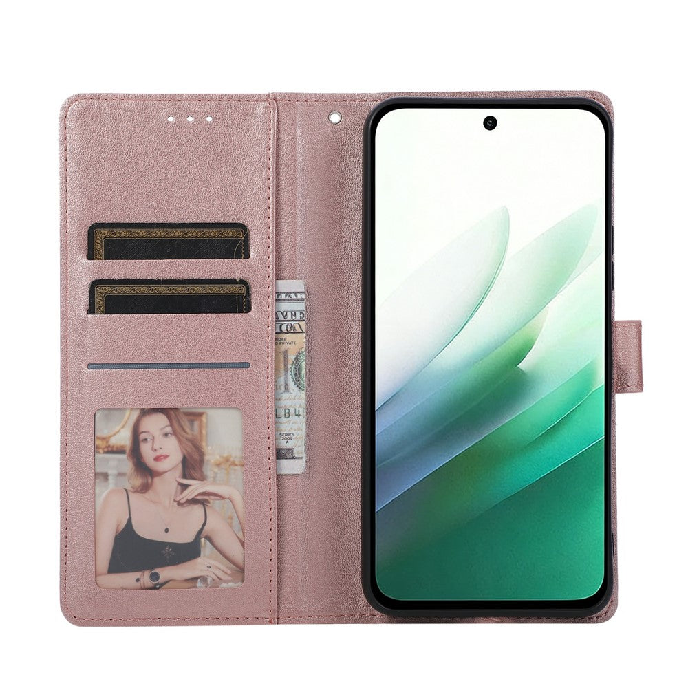 For Xiaomi Redmi 15 4G (EU) (171mm)  /  15 5G (EU) (171mm) Case PU Leather Wallet Stand Phone Cover with Wrist Strap