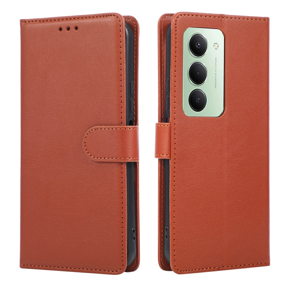 For Xiaomi Redmi 15 4G (EU) (171mm)  /  15 5G (EU) (171mm) Case PU Leather Wallet Stand Phone Cover with Wrist Strap