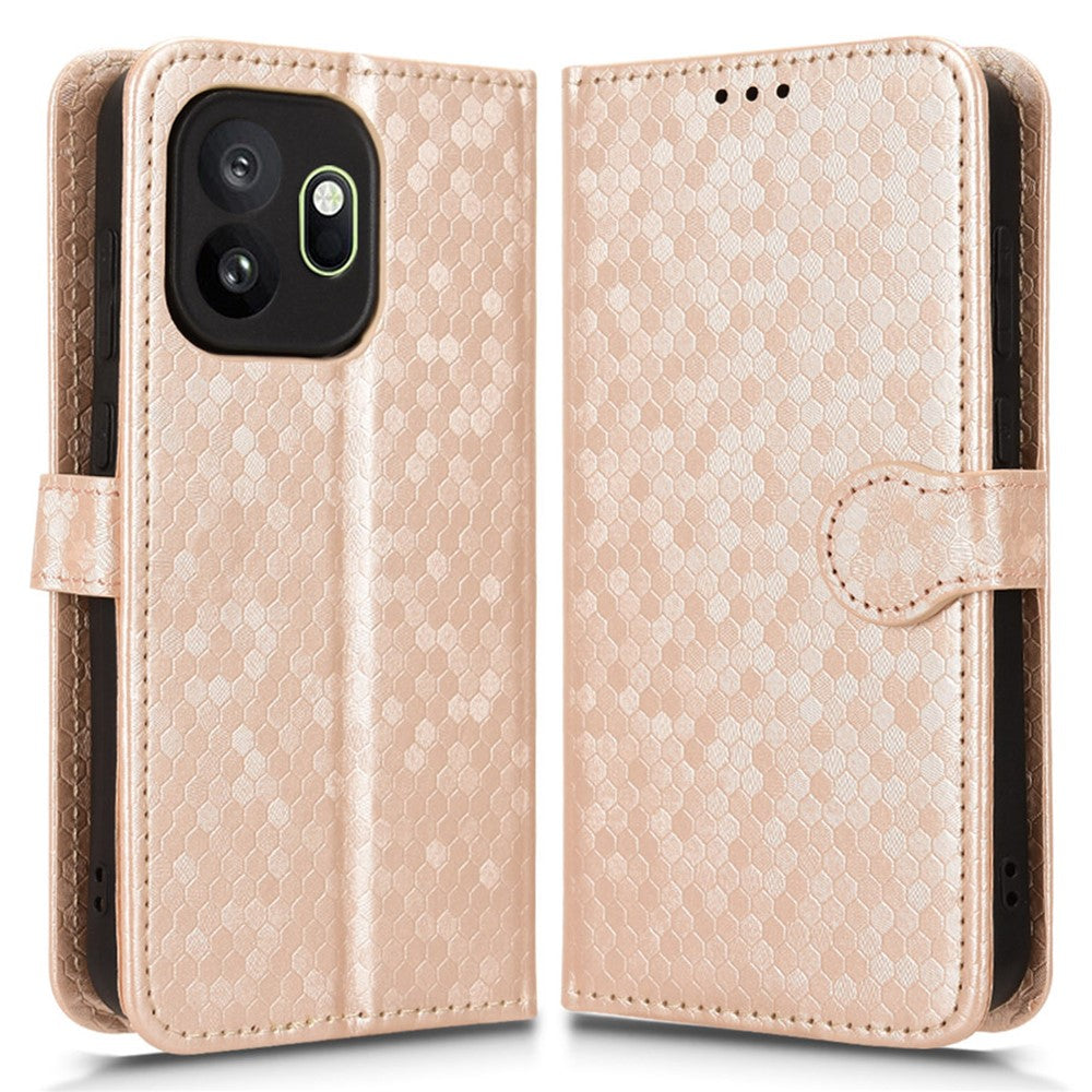 For OnePlus 15T 5G Wallet Case Dot Pattern Imprint PU Leather Phone Cover with Wrist Strap
