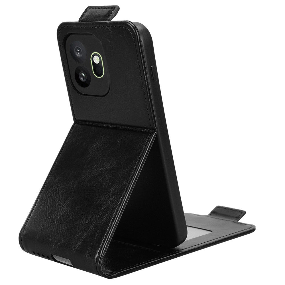 OnePlus 15T 5G Stativfodral Magnetiskt Spänne Vertikalt Flip Lädermobilfodral med Korthållare