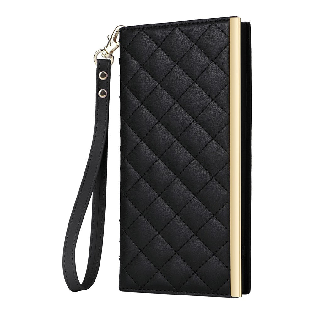 For Samsung Galaxy S26 Ultra Case Suction Cup PU Leather Wallet Phone Cover with Straps