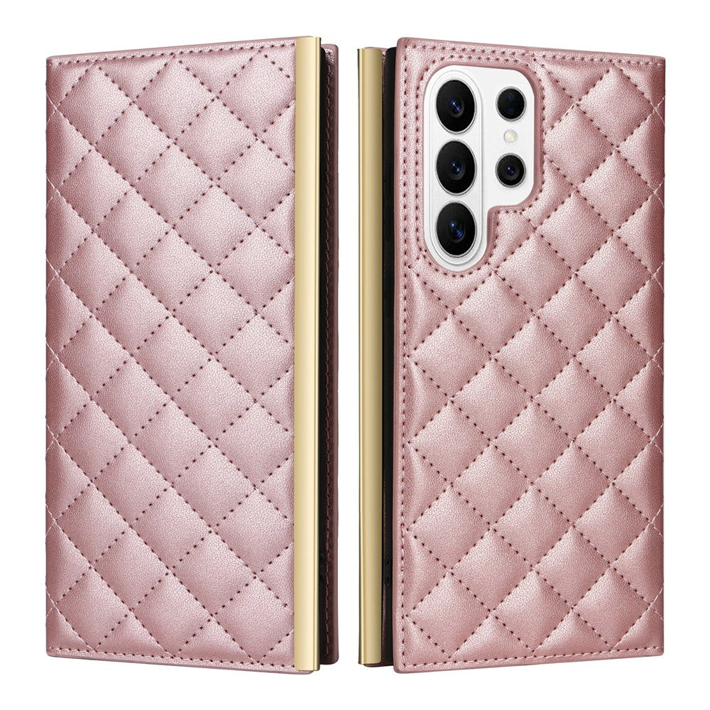 For Samsung Galaxy S26 Ultra Case Suction Cup PU Leather Wallet Phone Cover with Straps