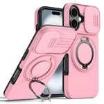 iPhone 17 Hybridskal med Ringställ & Kameraskydd - Rosa