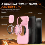 iPhone 17 Hybridskal med Ringställ & Kameraskydd - Rosa