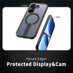 Magnetic Case for Xiaomi Poco X8 Pro 5G  /  Redmi Turbo 5 5G Kickstand Grid Texture TPU PC Phone Back Cover