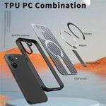 Magnetic Case for Xiaomi Poco X8 Pro 5G  /  Redmi Turbo 5 5G Kickstand Grid Texture TPU PC Phone Back Cover