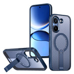 Magnetic Case for Xiaomi Poco X8 Pro 5G  /  Redmi Turbo 5 5G Kickstand Grid Texture TPU PC Phone Back Cover